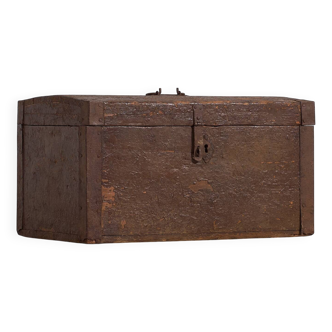 Ancien coffre à armature métallique (c.1920) #3