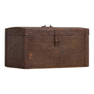 Ancien coffre à armature métallique (c.1920) #3