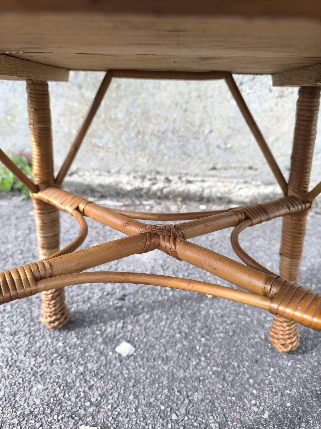 Wicker coffee table 1950