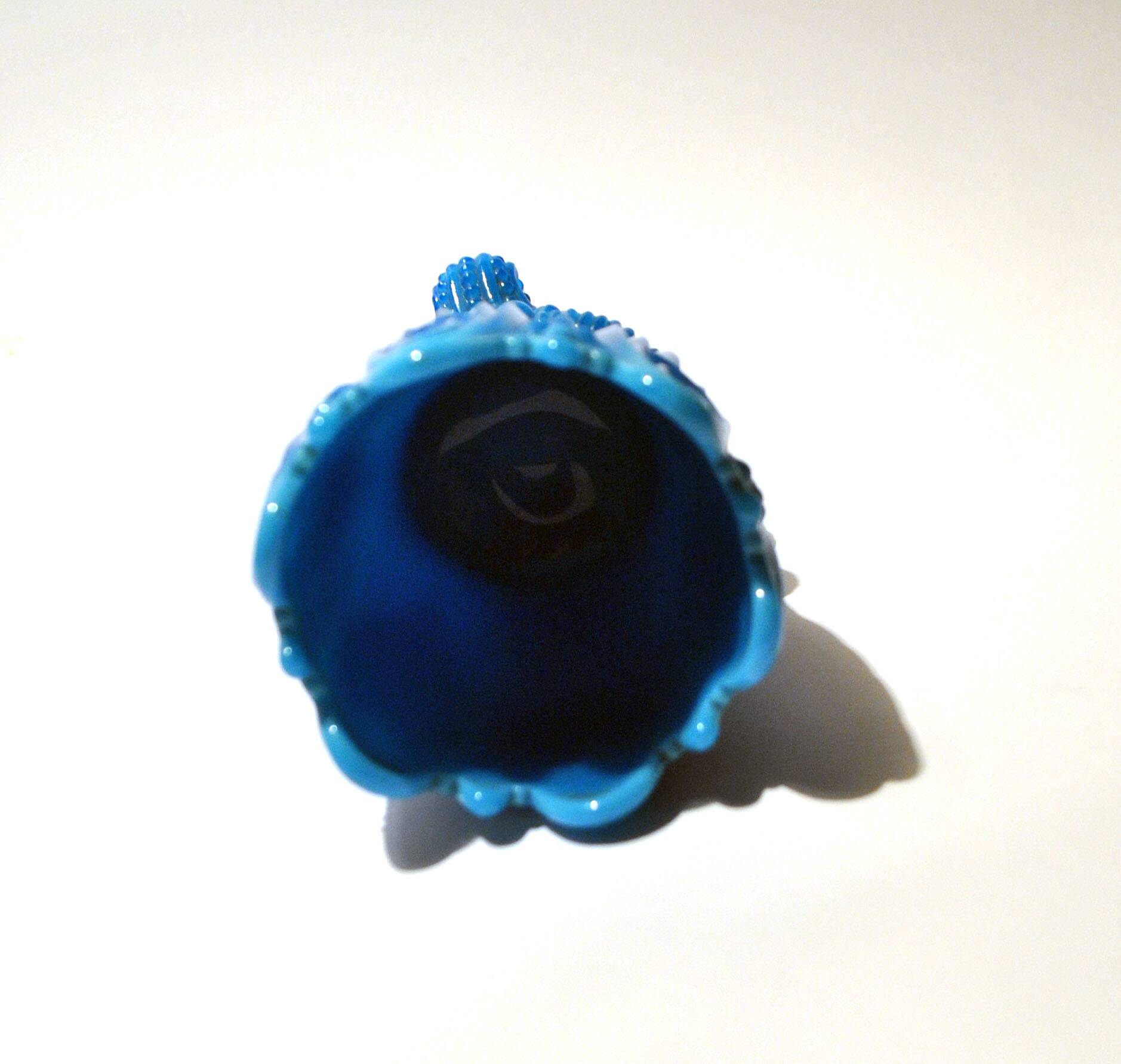 Portieux photophore cigar holder antique opaline turquoise blue gothic