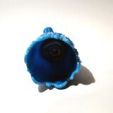 Portieux photophore porte-cigare ancien opaline bleu turquoise gothique
