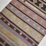 3x10 Pastel Pink & Brown Striped Kilim Runner Rug, 90x315Cm