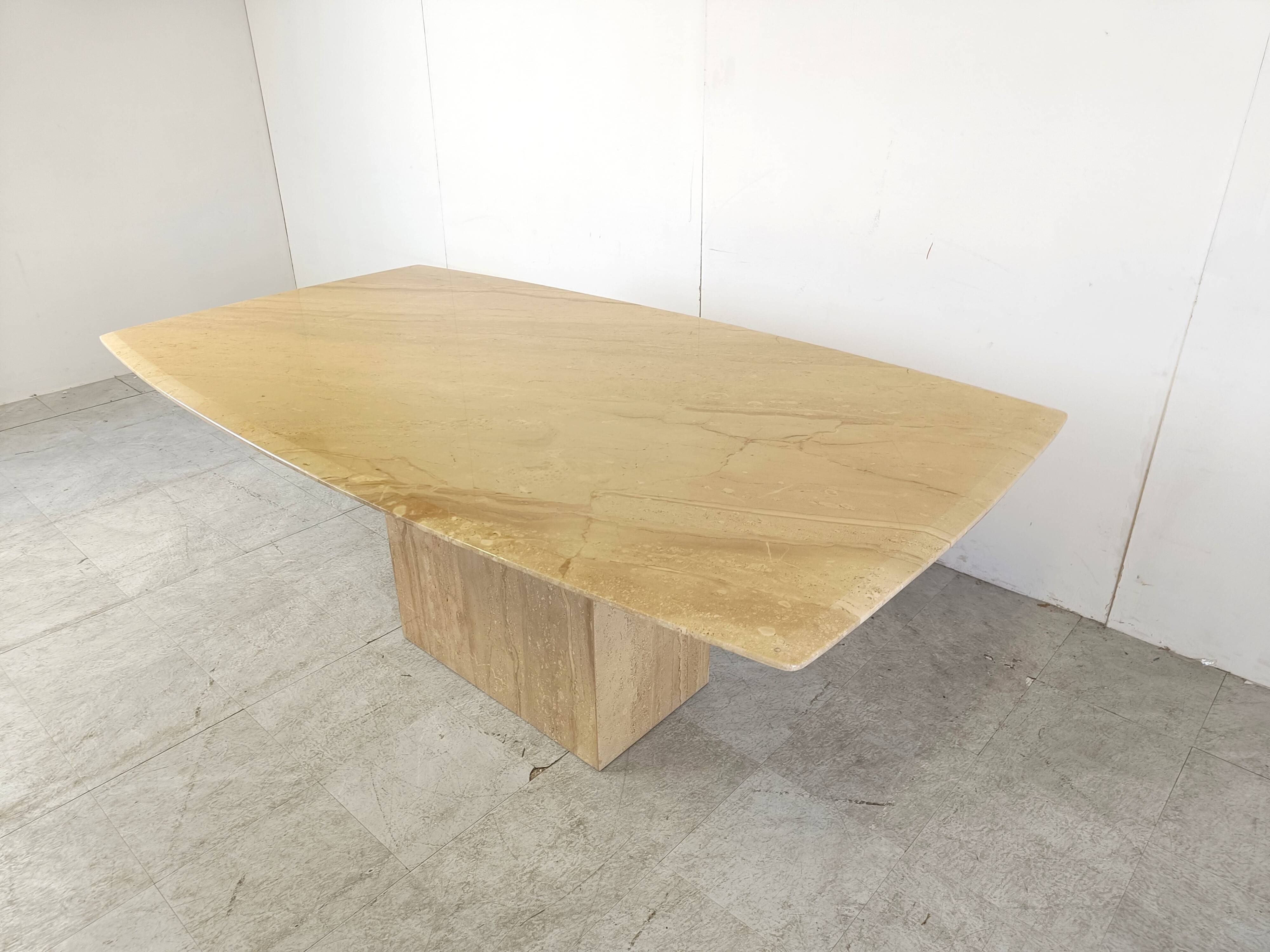 Vintage travertine dining table, 1970s