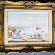 Table: Oil on canvas - lively beach landscape