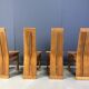 Set of 4 oak brutalist dining chairs, 1970s