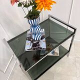 Vintage chrome and smoked glass serving trolley