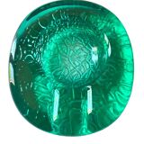 Vintage green annealed glass trinket tray