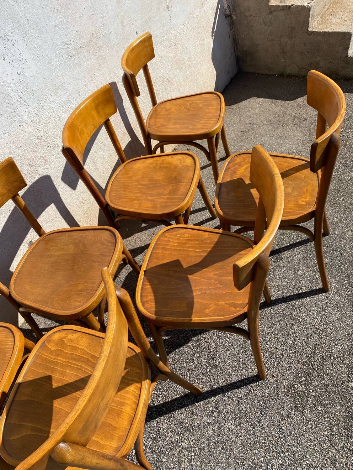 Série de 7 chaises bistrot vintage