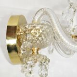 Murano diamond point glass wall lamp with pendant