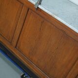 Large Antique Art Deco German Oak & Marble Chocolate Shop Counter, 1920s