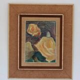 Original Mid Century Swedish Oil on Canvas – “Roses” by Hans Ripa