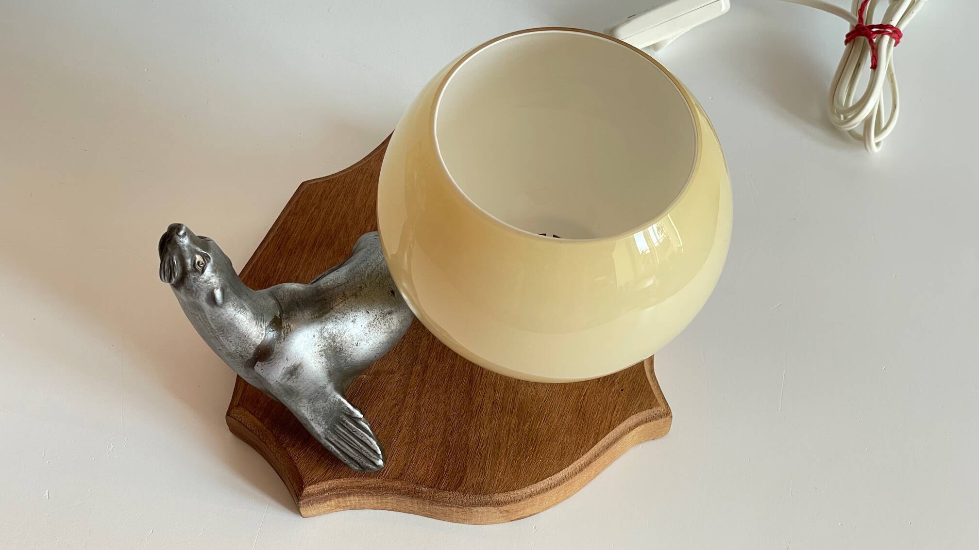 Art Deco Sea Lion blown glass lamp