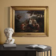 Antique Venetian painting from the 18th century, Moses saved from the water