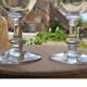6 engraved glass wine/water glasses from the early 20th century.