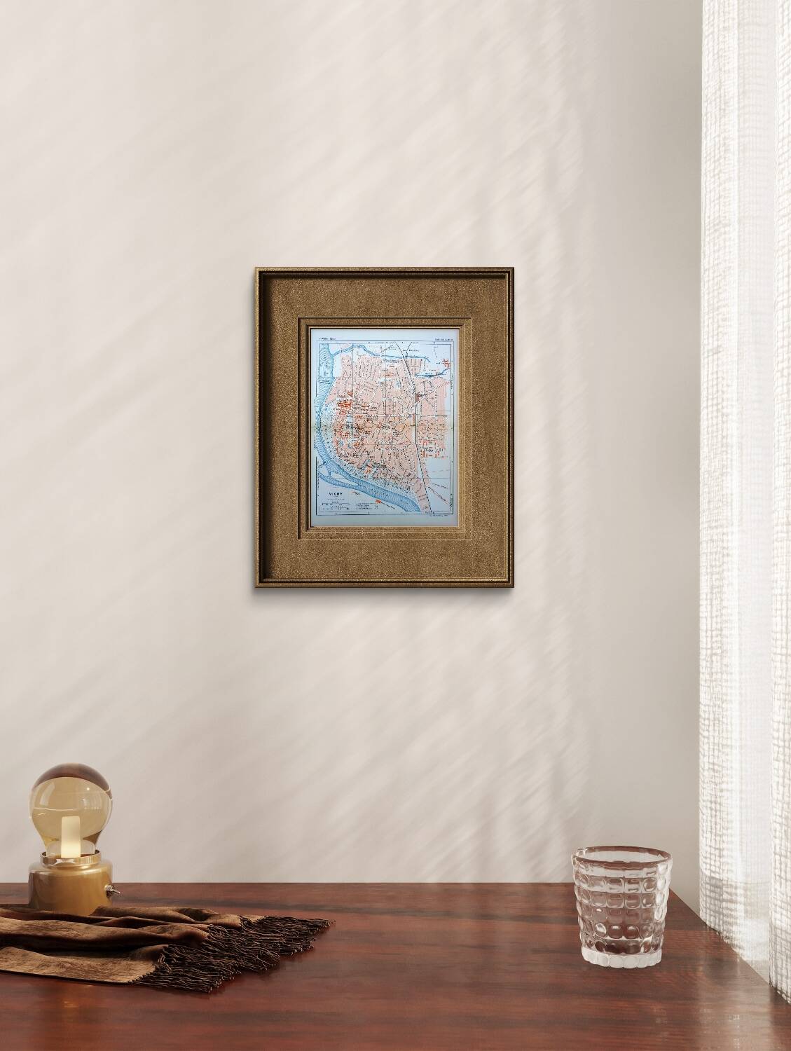 Printed in 1931, map of Vichy, Allier.