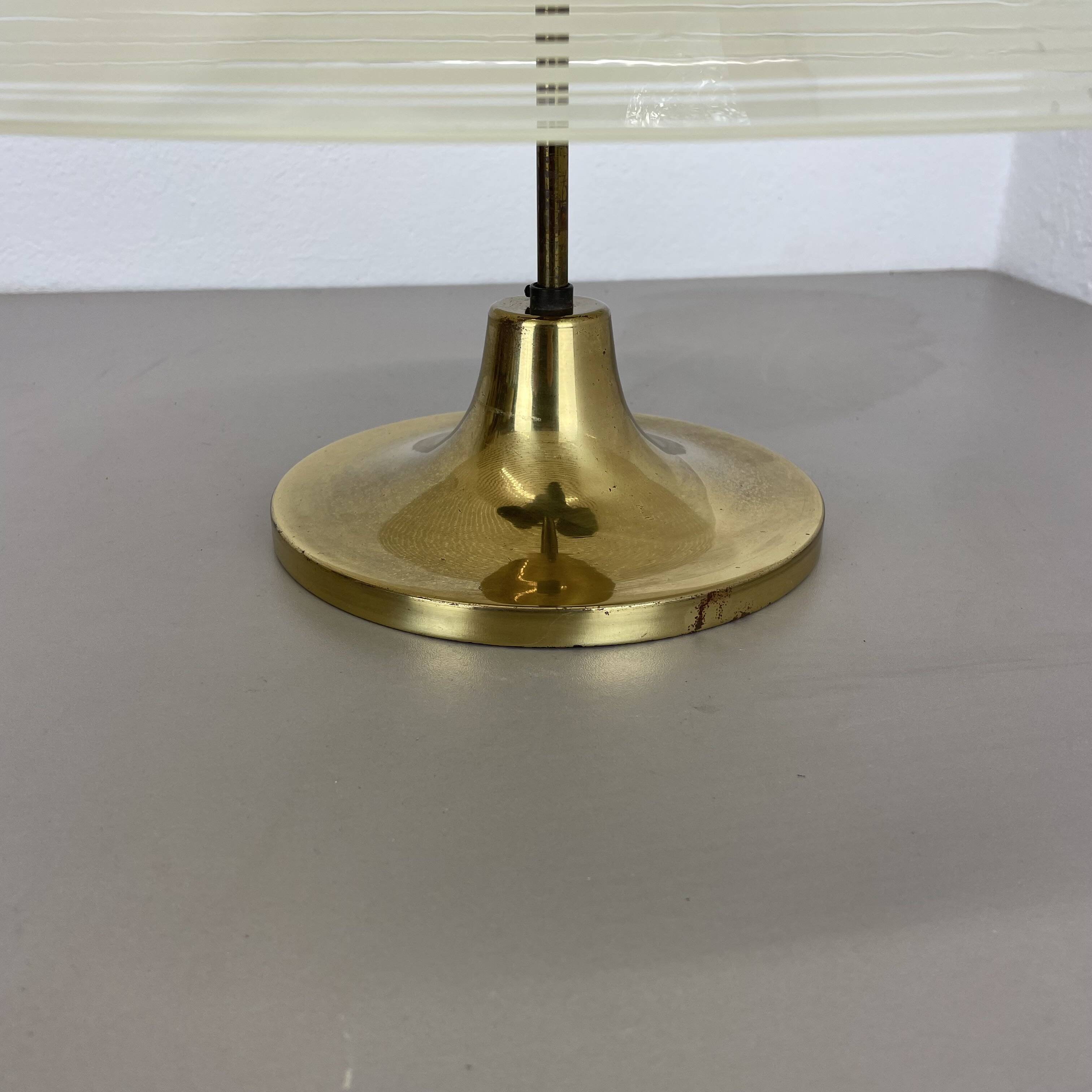 Modernist brass and glass Ceiling Flushmount Light, Italy 1950s