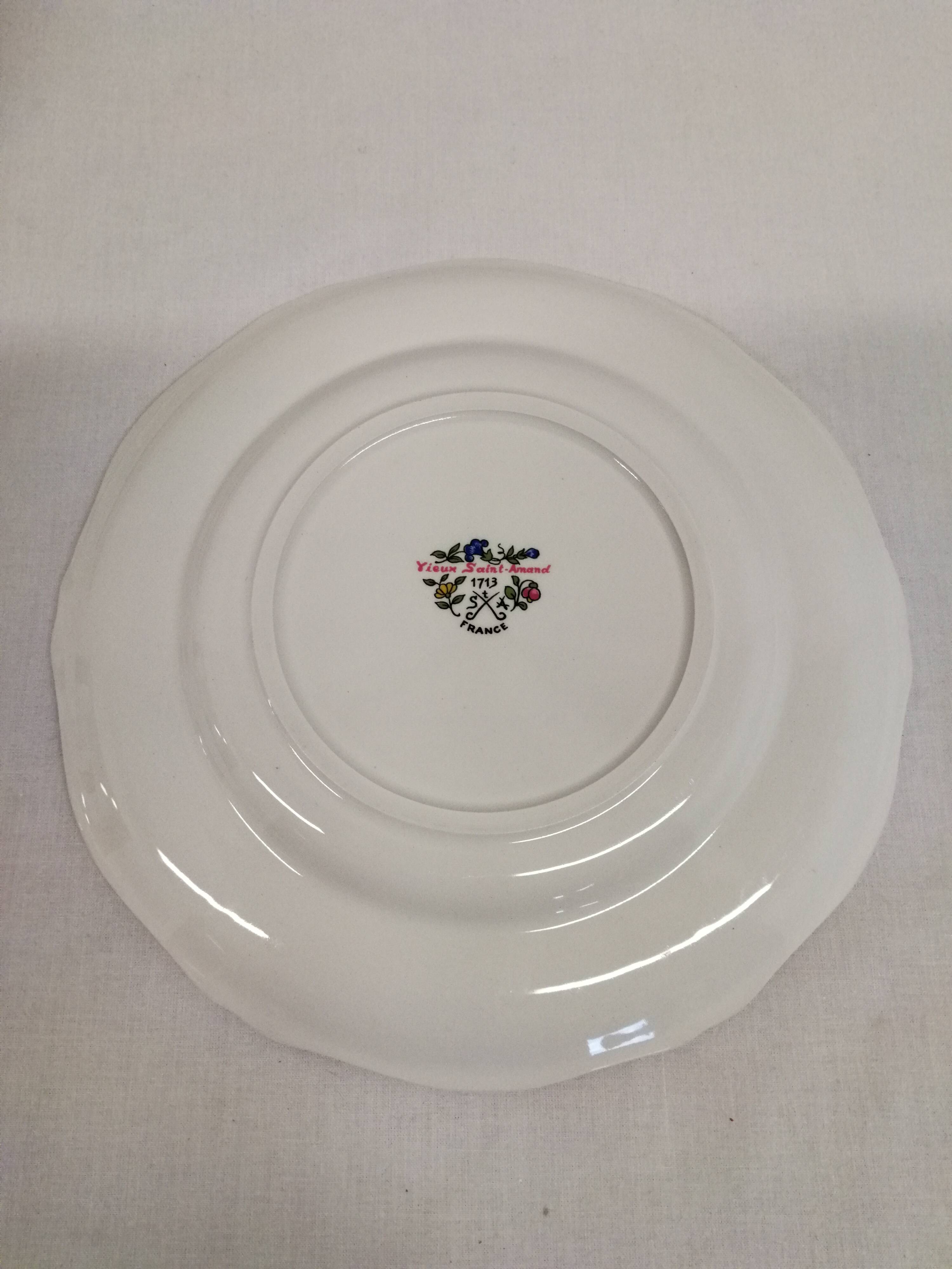 Old Saint Amand Plate Service 1713 France