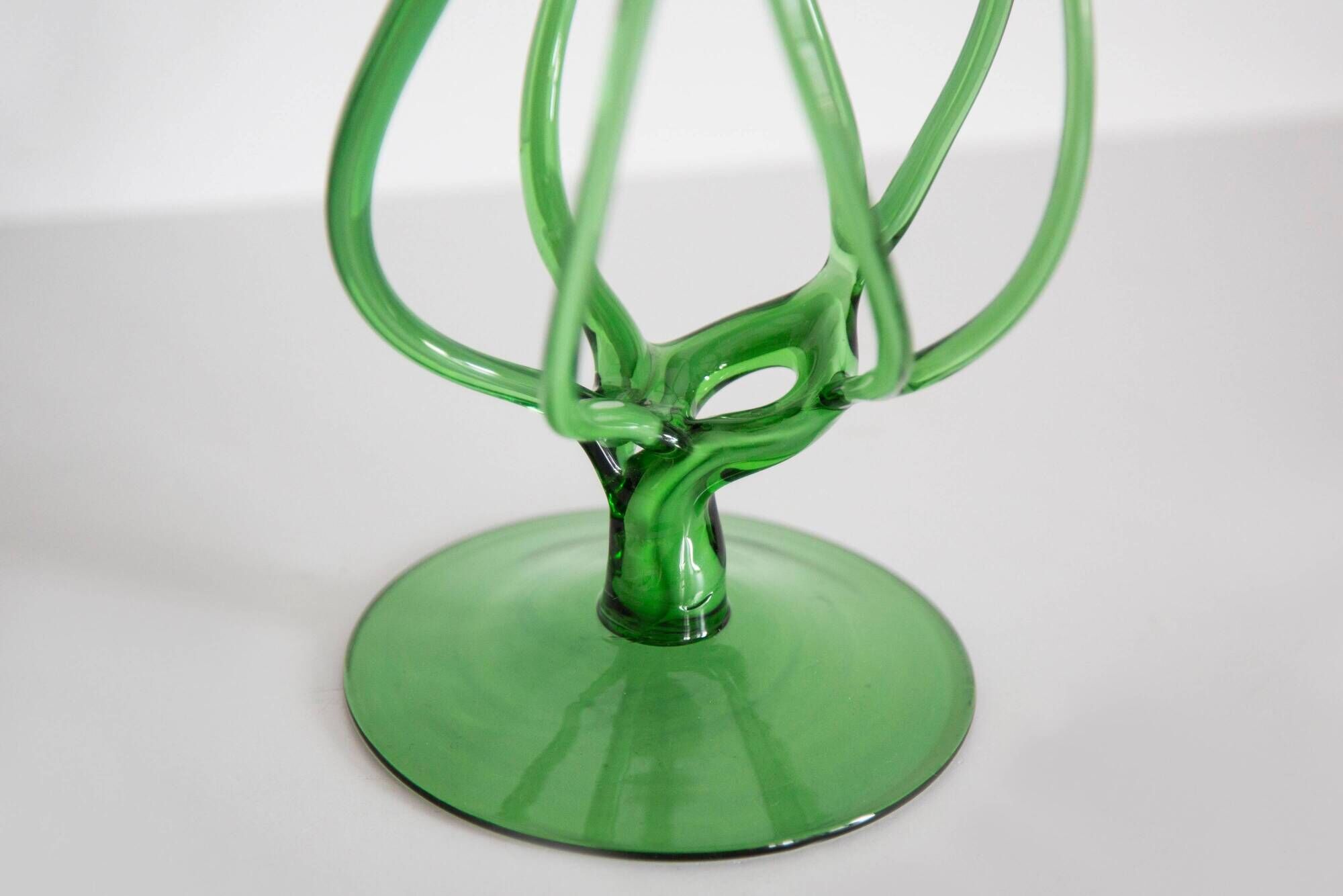 Vintage artistic green vase from the mid-century, Poland, Europe, 1970s.