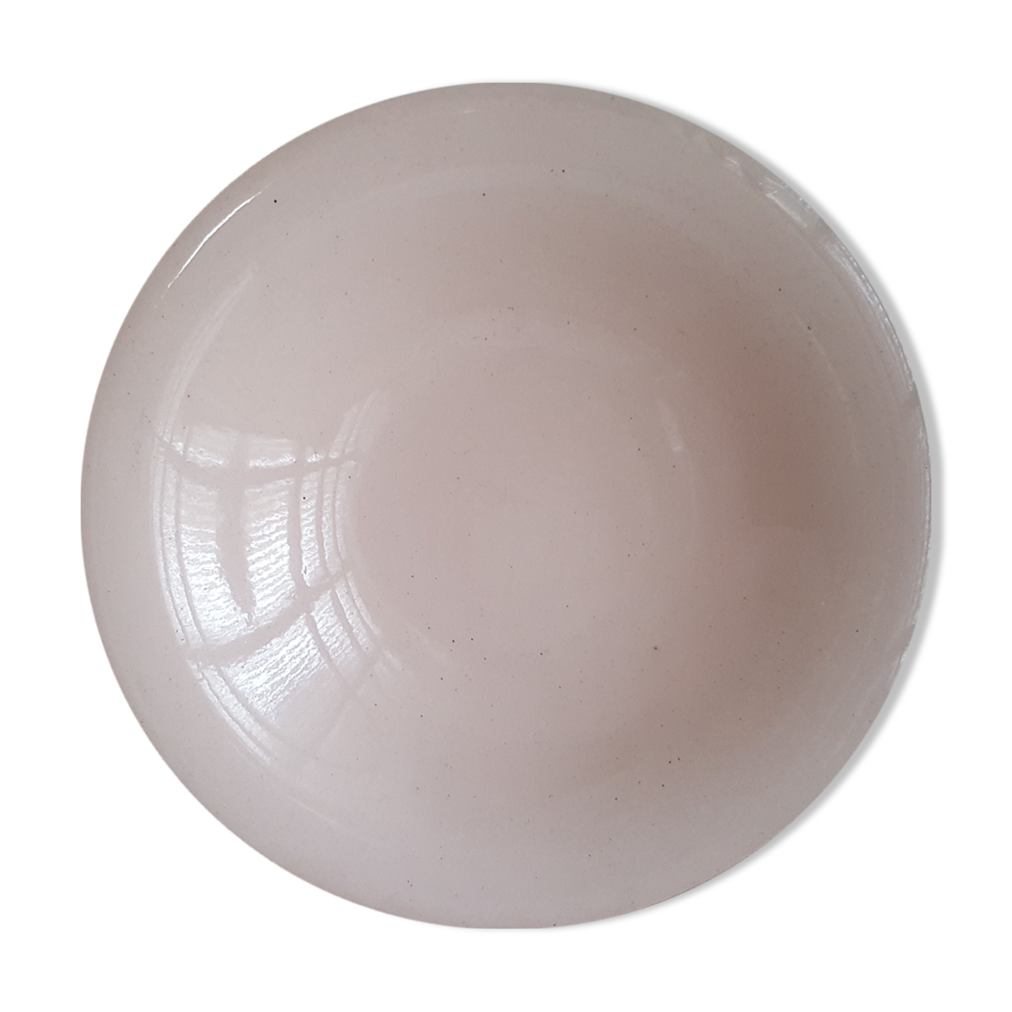 Serving plate round pale pink earthenware Hamage & mill of wolves