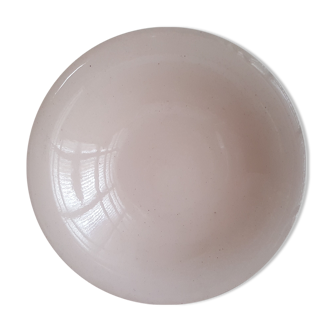 Serving plate round pale pink earthenware Hamage & mill of wolves