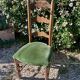 Rustic green velvet chair