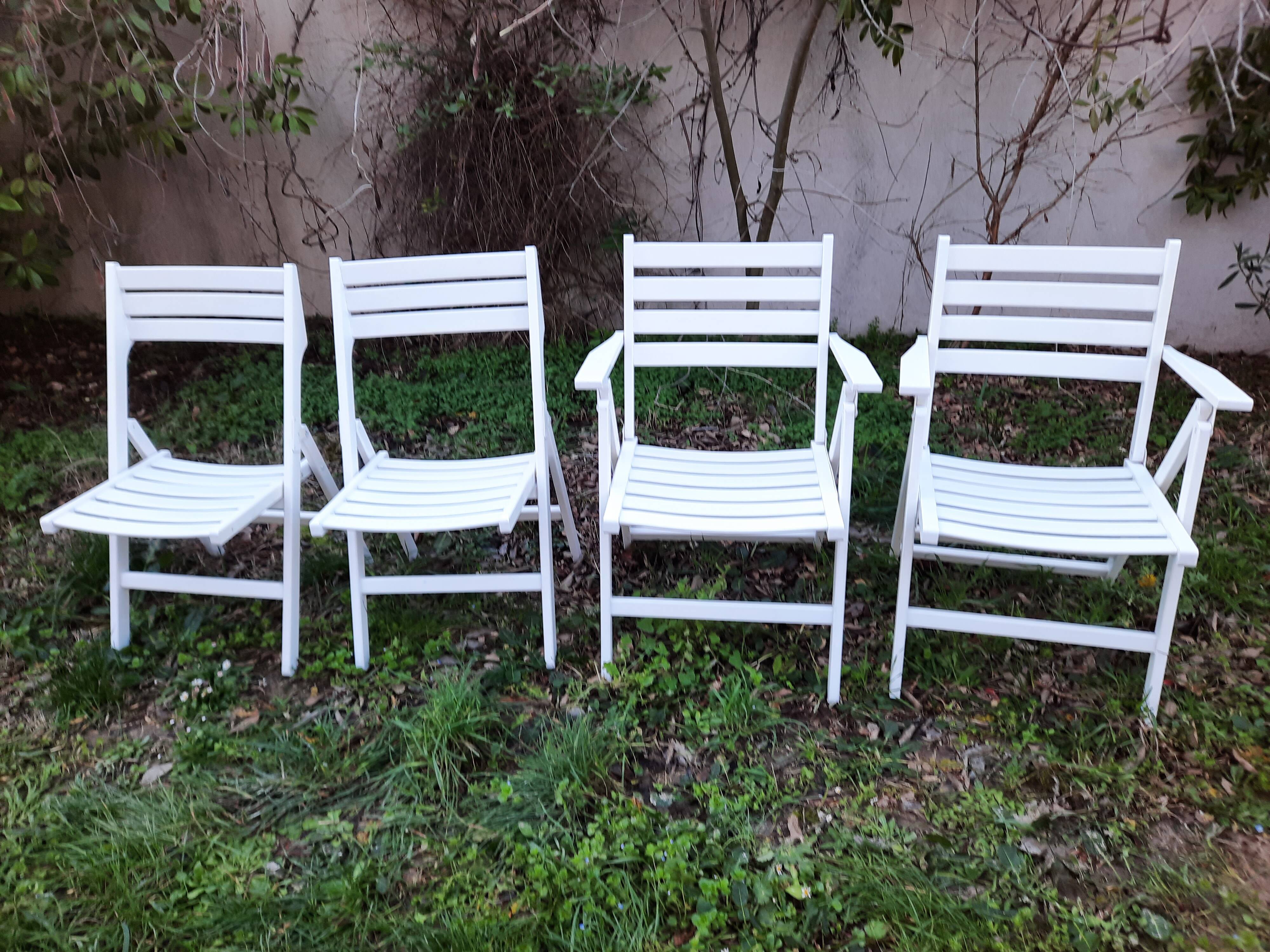 Sièges de jardin vintage en bois