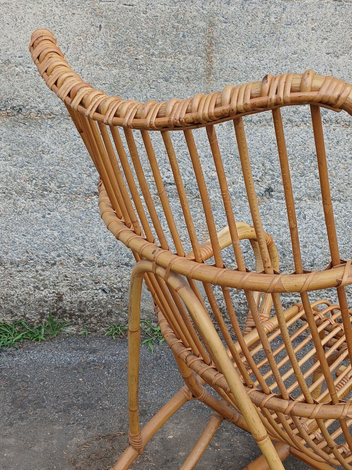 Rocking-chair en rotin , années 50/60