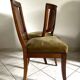 Paire de chaises en bois et velours côtelé vert de style Directoire