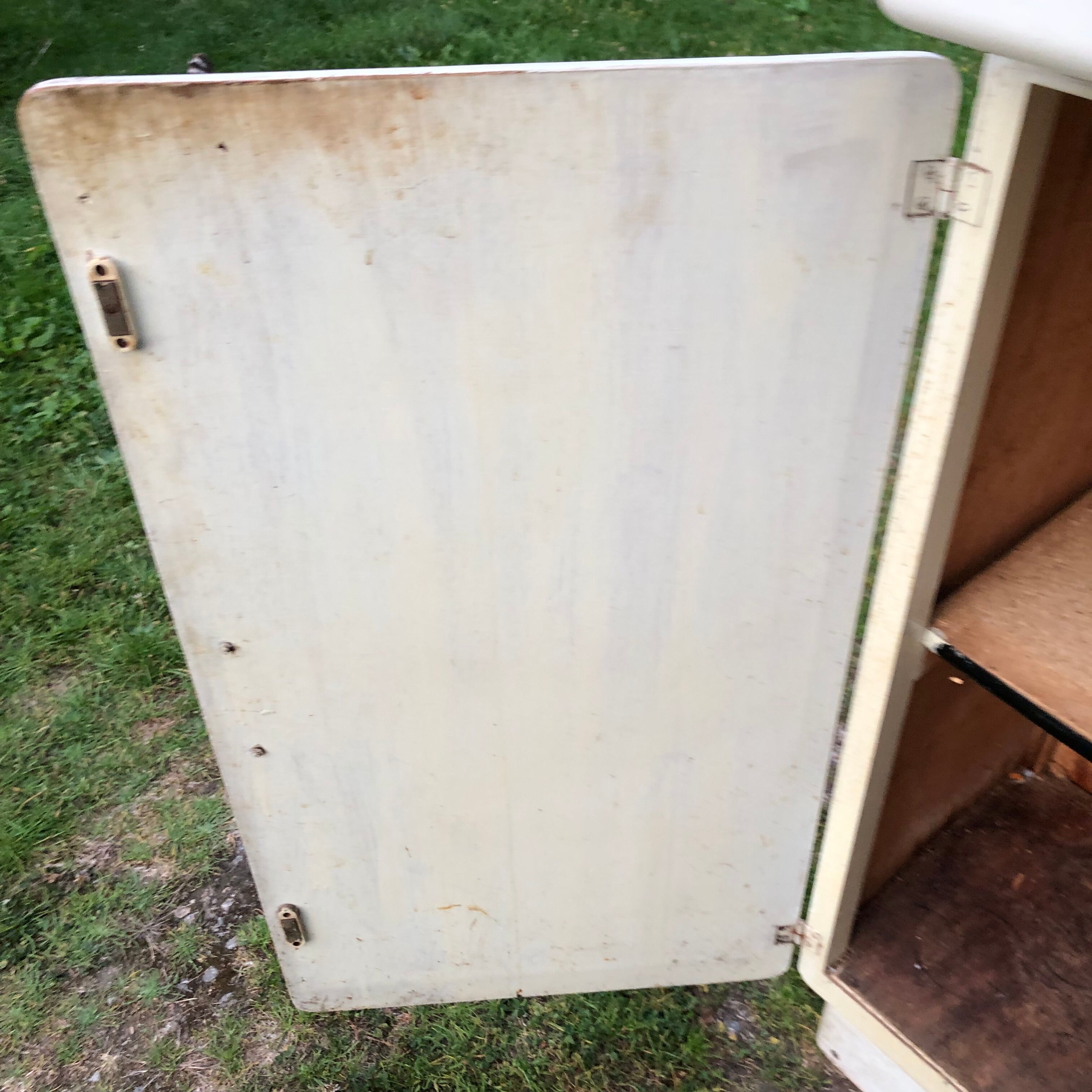 Vintage Mado sideboard with 4 doors and 2 drawers in beige lacquered plywood
