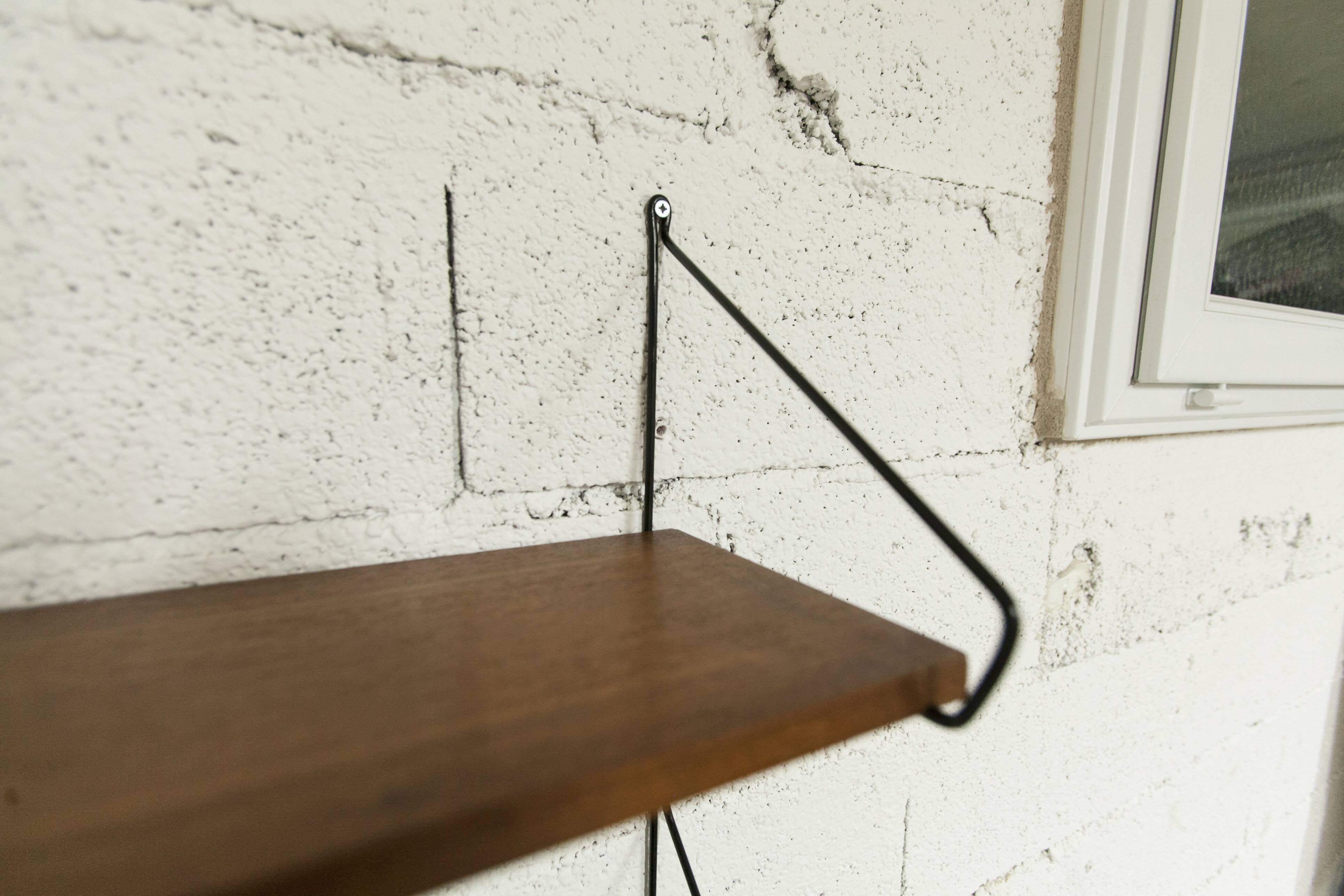 1960s string shelf 2 shelves with 4 triangular shelves