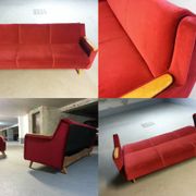 Canapé convertible Daybed sofa années 50/60 rouge cliclac