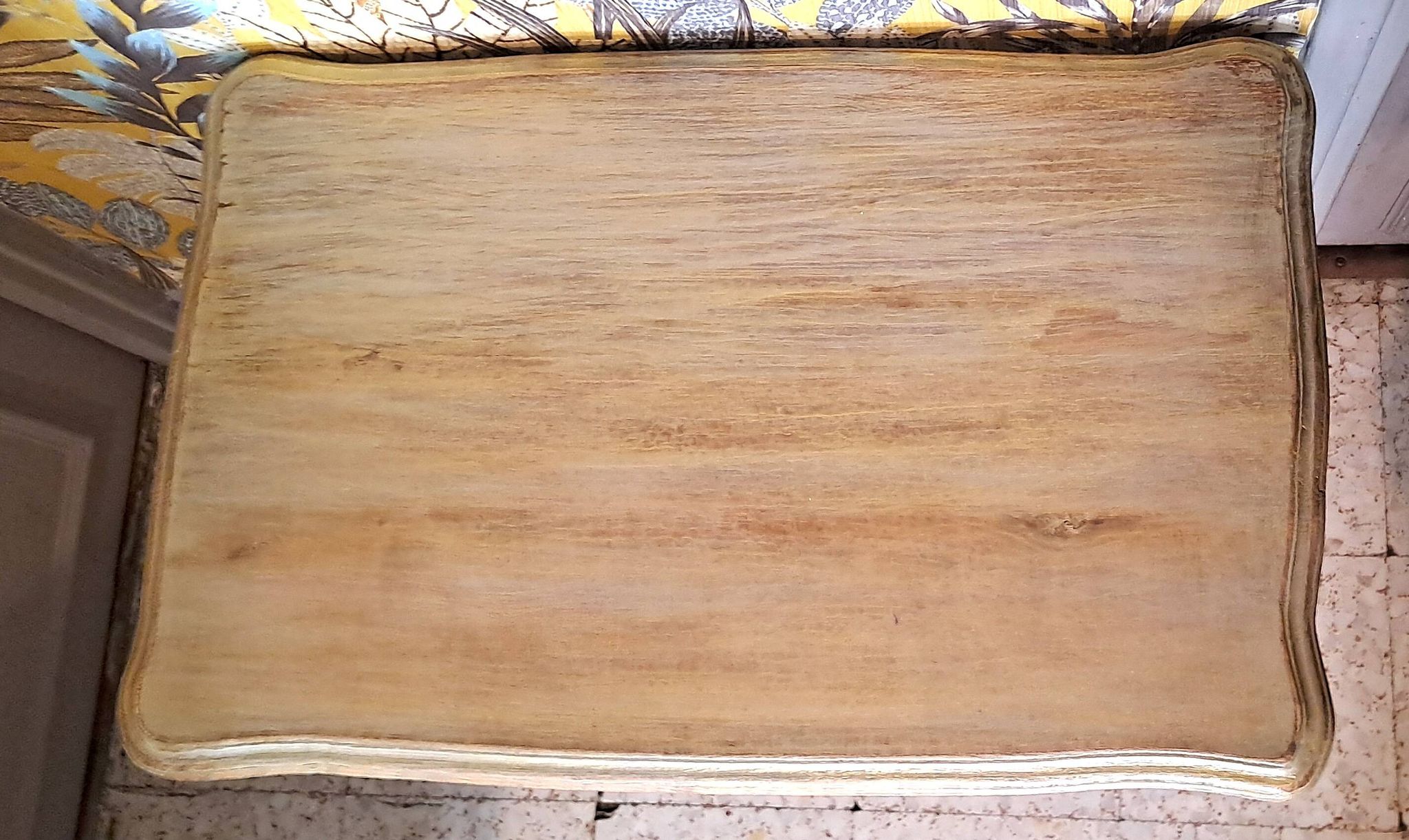 Rectangular coffee table in solid wood, painted and patinated with gold, 1950s