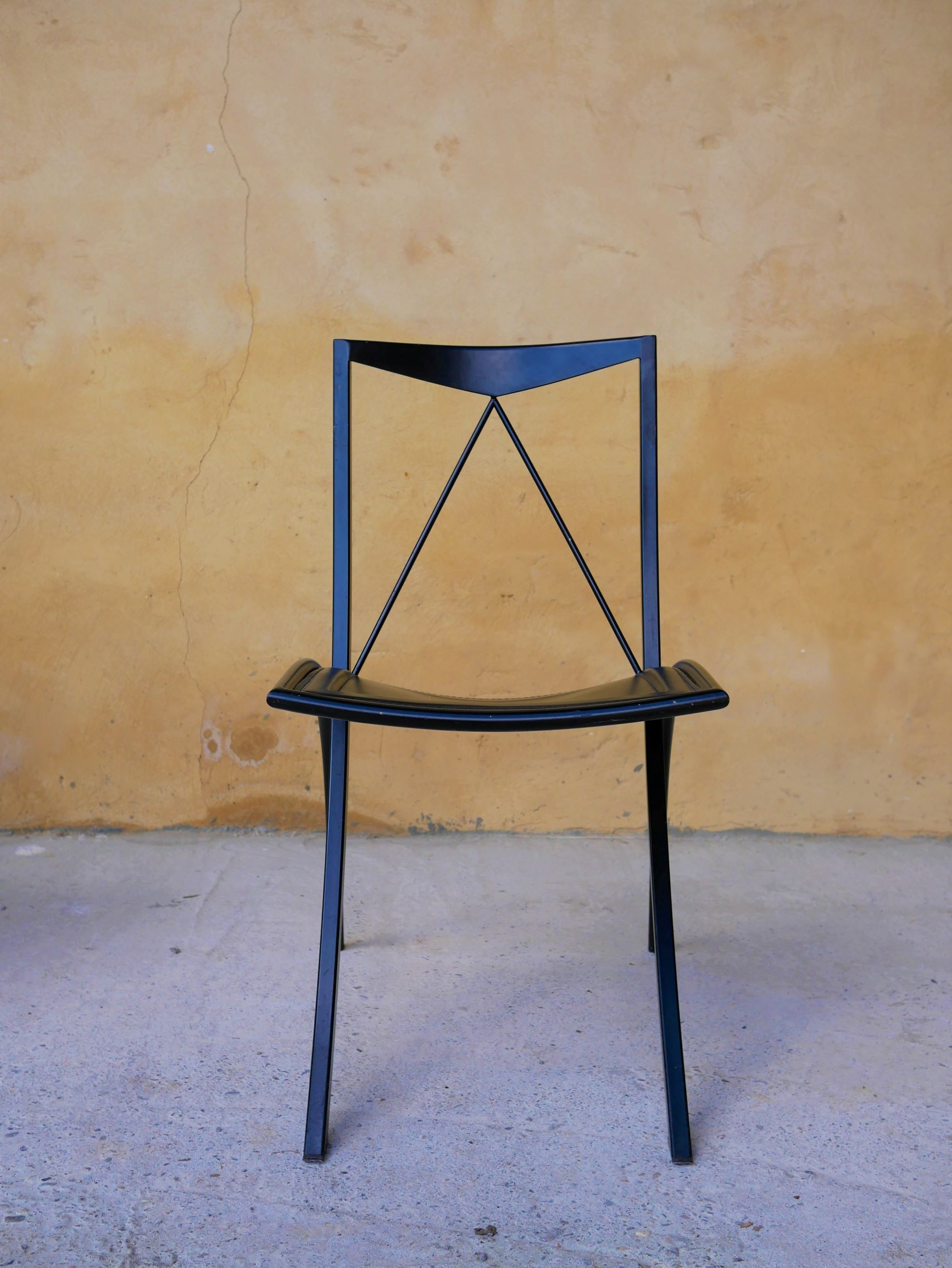Chair by Cattelan Italia folding vintage leather and metal