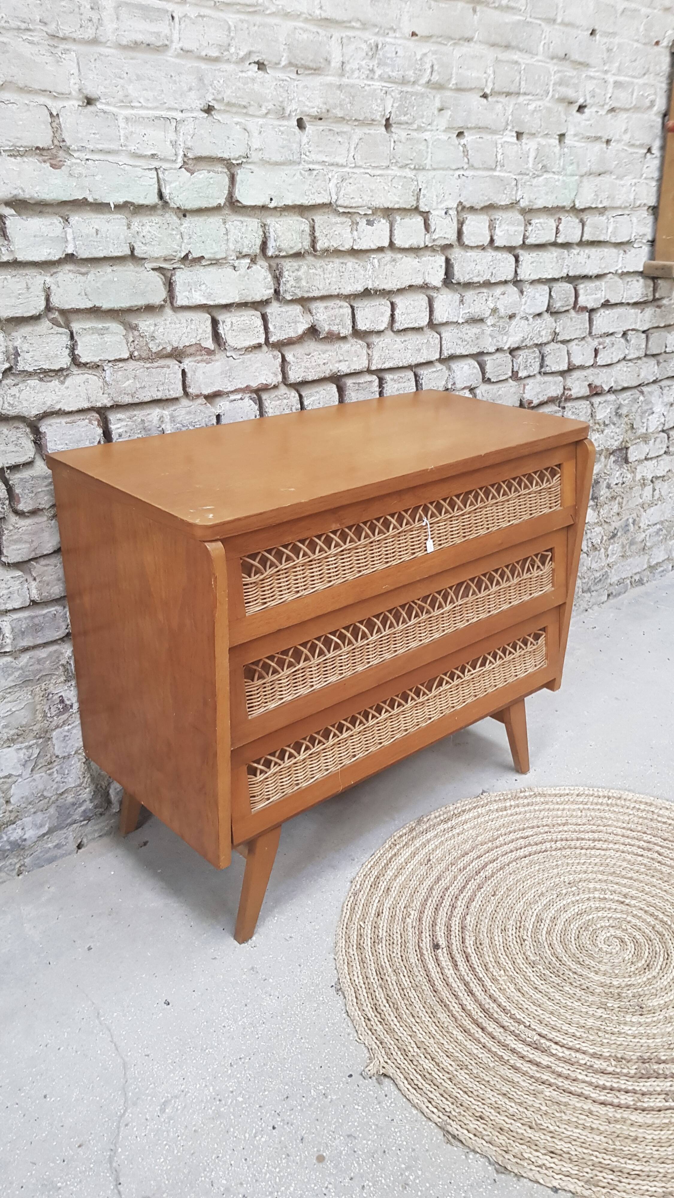 Rattan chest of drawers