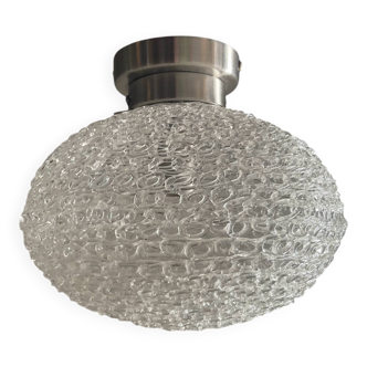 Vintage ceiling light made of intertwined Plexiglas wires.