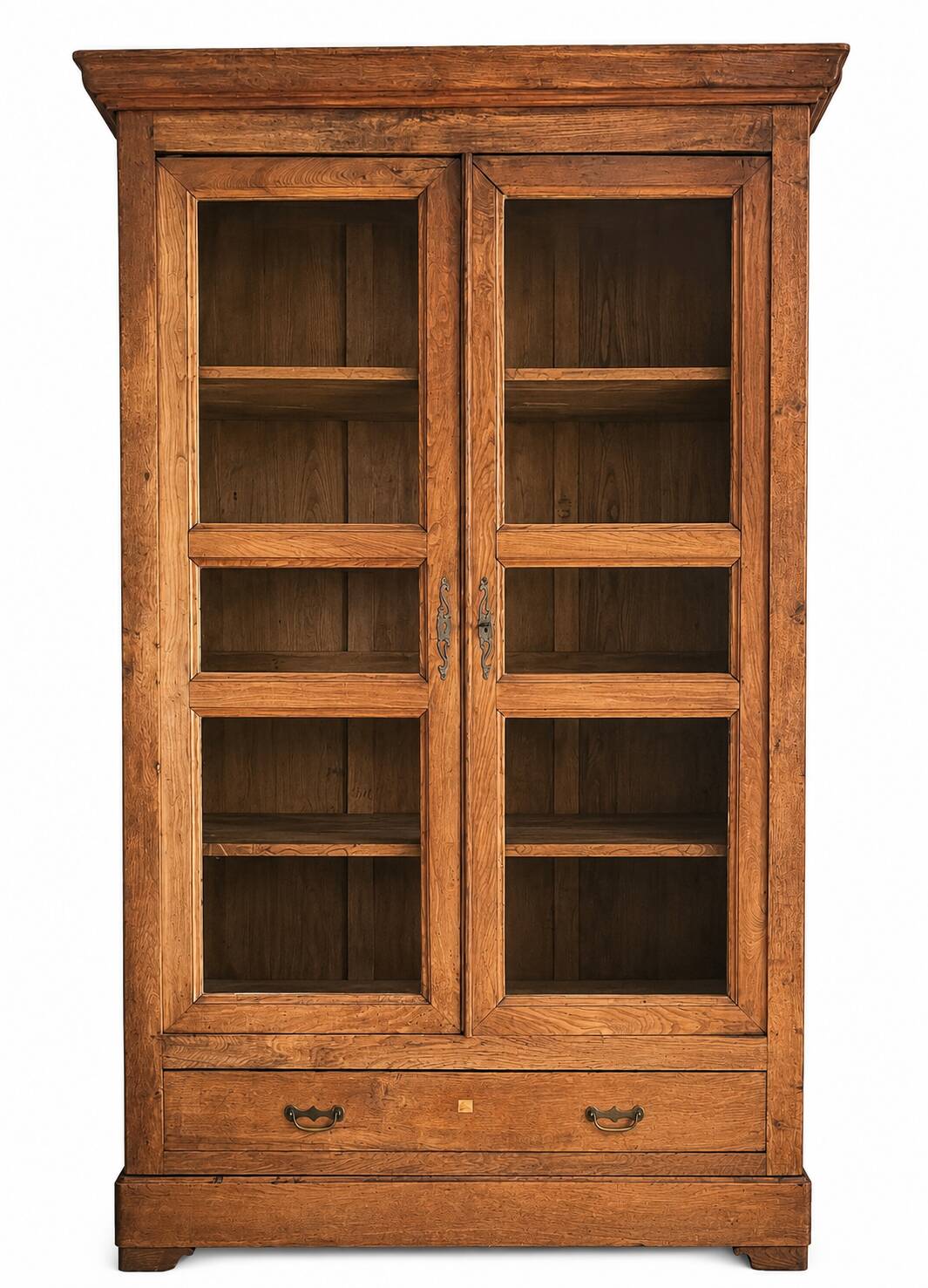 Large showcase library of a notary in solid oak from the late 19th century.