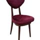 Heart-shaped mid-century chair in burgundy velvet New Waves, Europe, 1960s