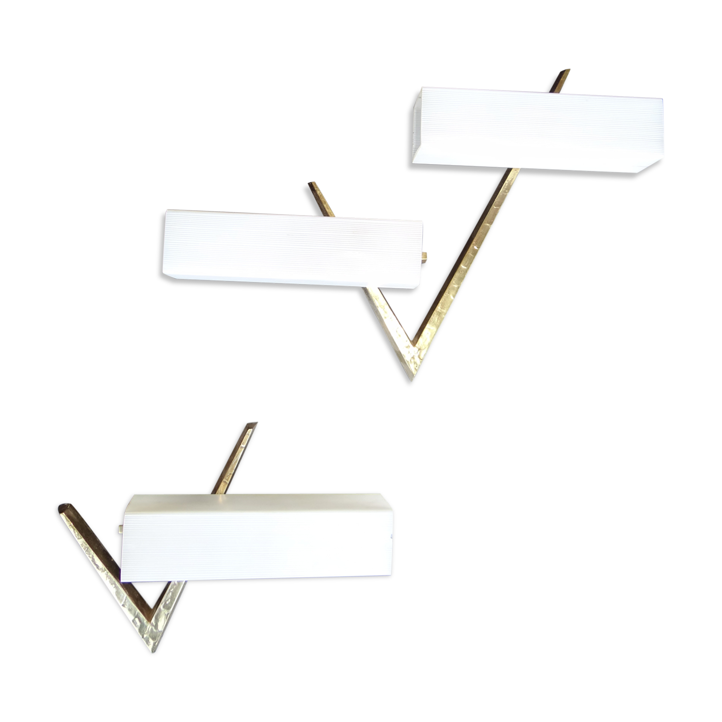 Pair of home wall light Arlus Bronze and opaline