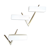 Pair of home wall light Arlus Bronze and opaline