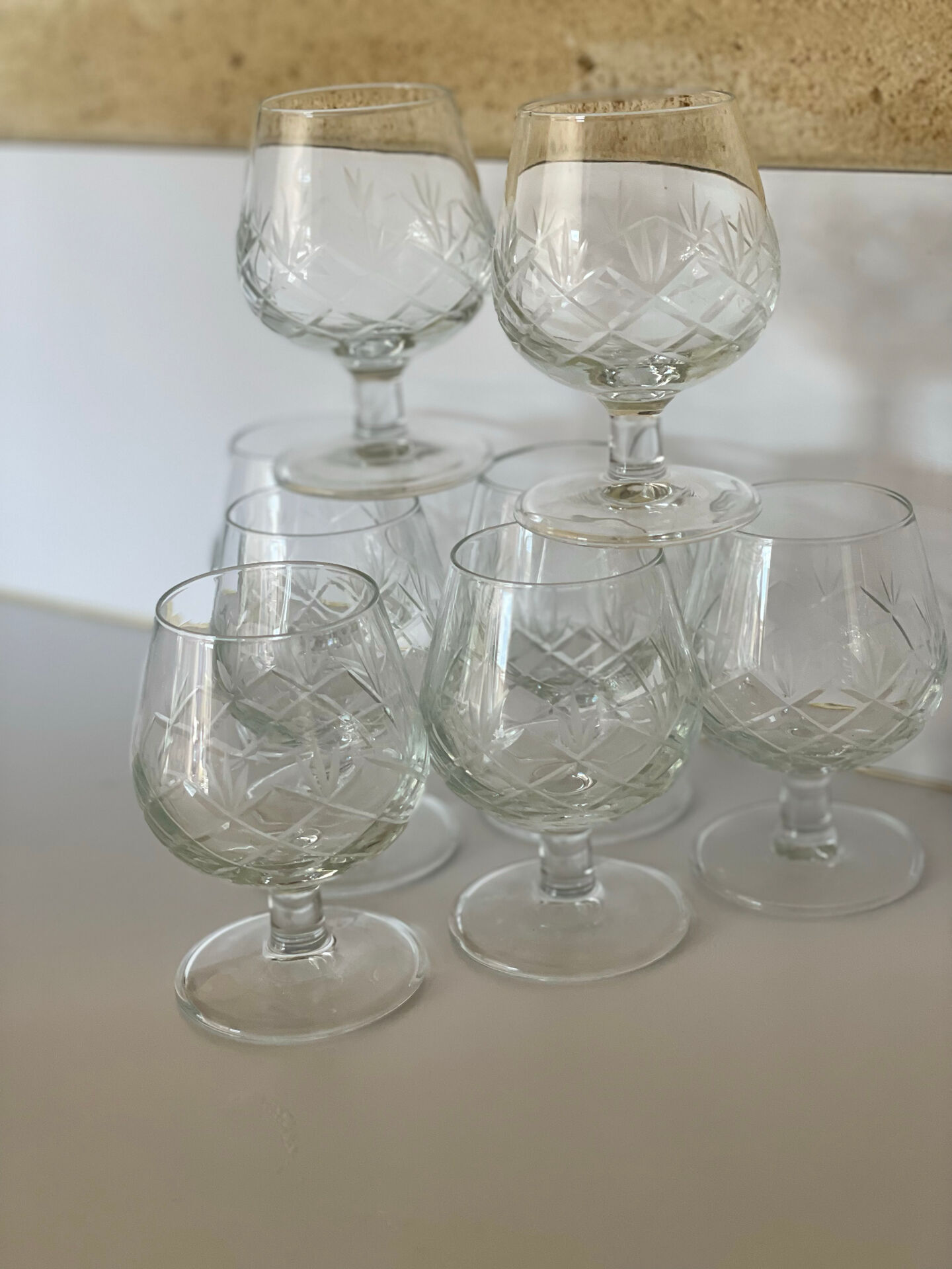 8 stemmed glasses for cognac