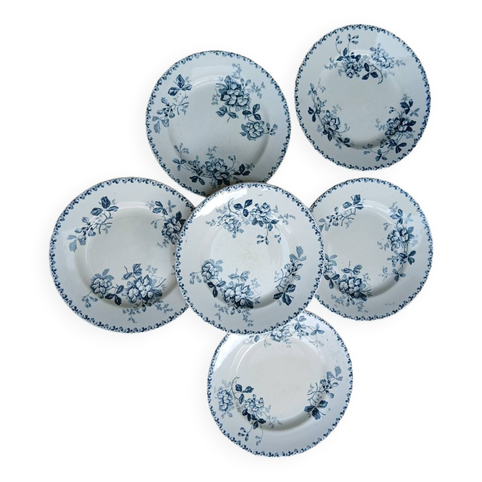 Set of 6 Terre de Fer plates, Acacia model