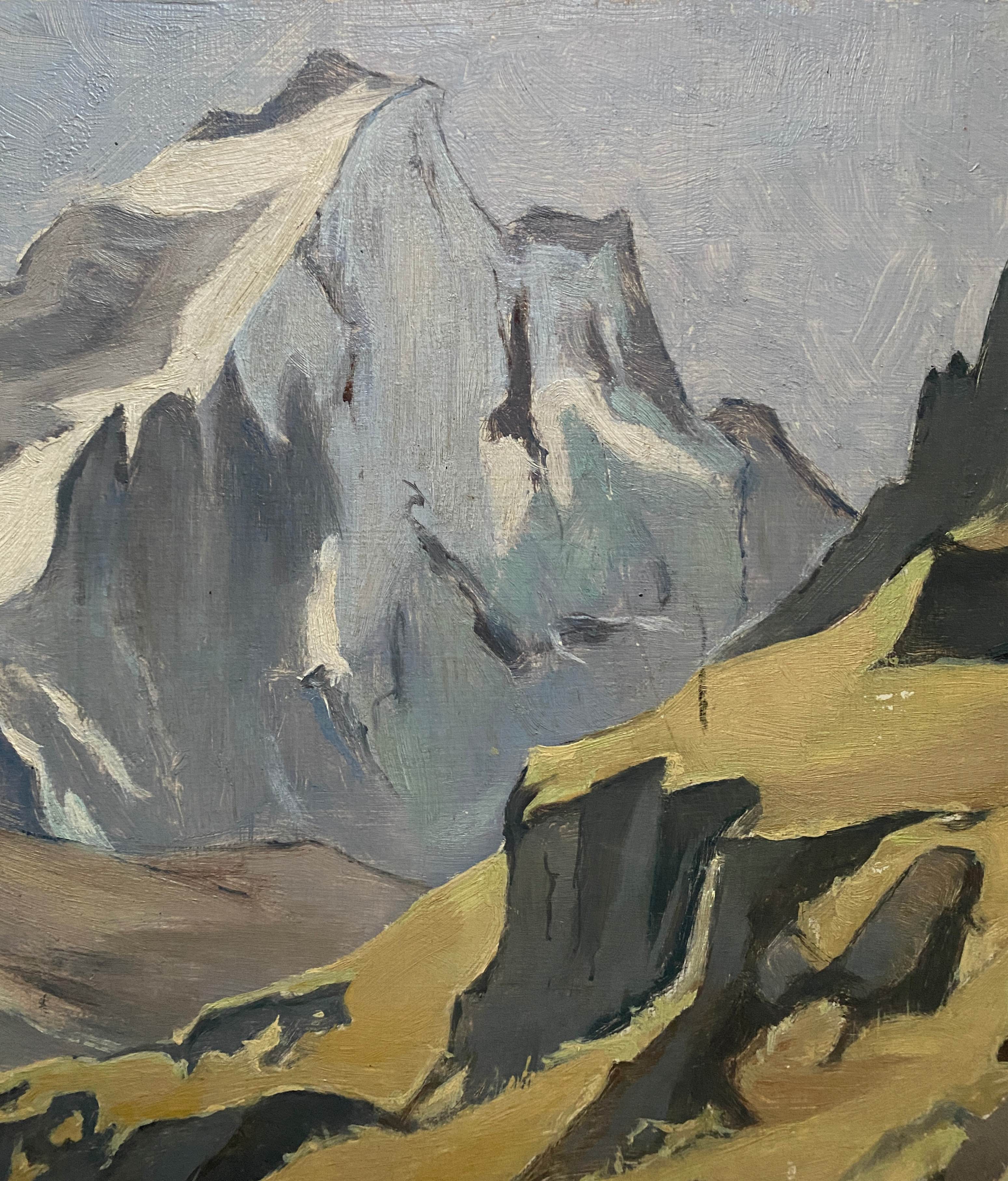 HSP table "Animated alpine landscape" early XX° signed