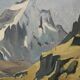 HSP table "Animated alpine landscape" early XX° signed