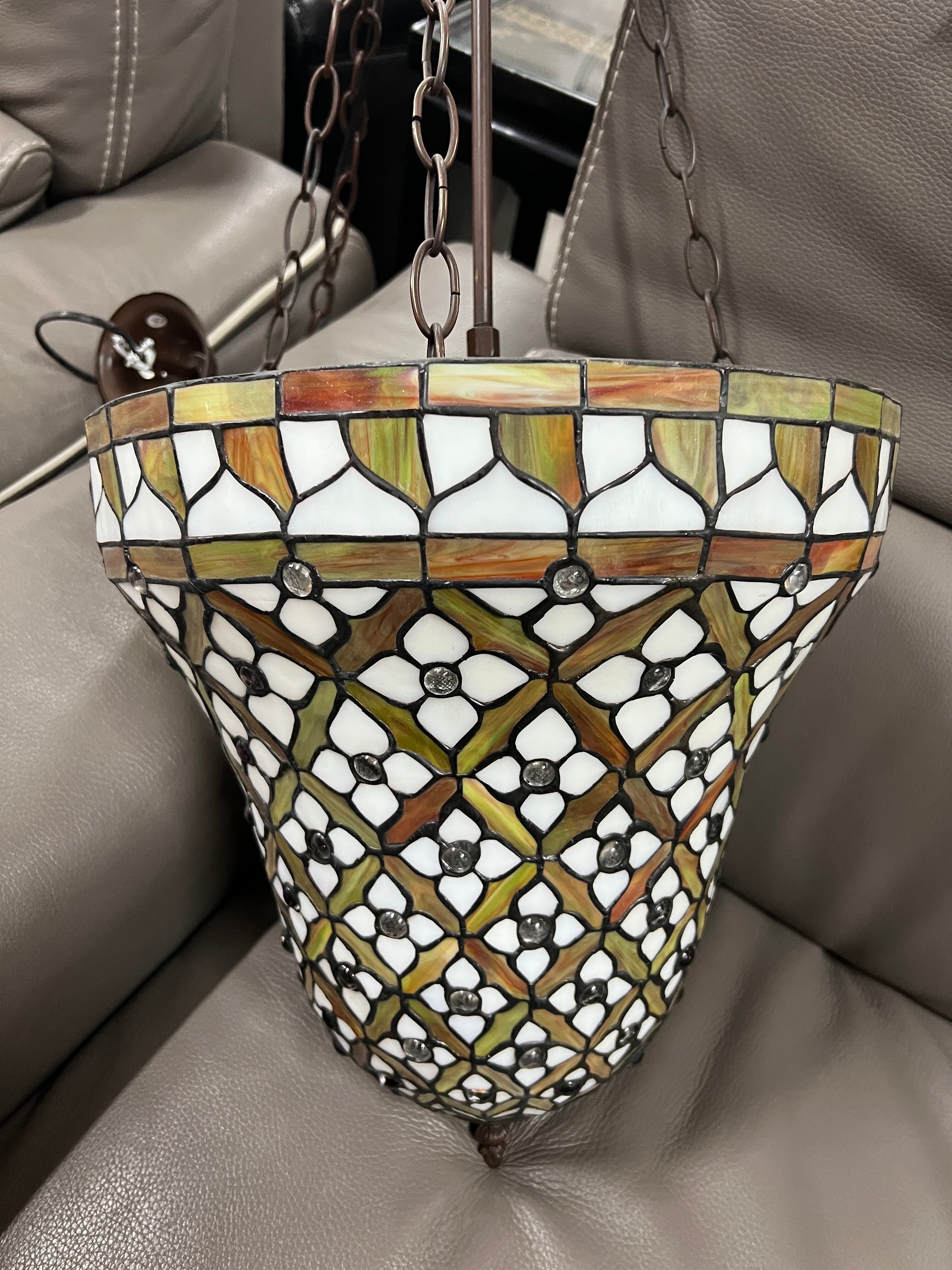 Lustre avec chaîne style tiffany