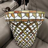 Low ceiling lamp with Tiffany style chain