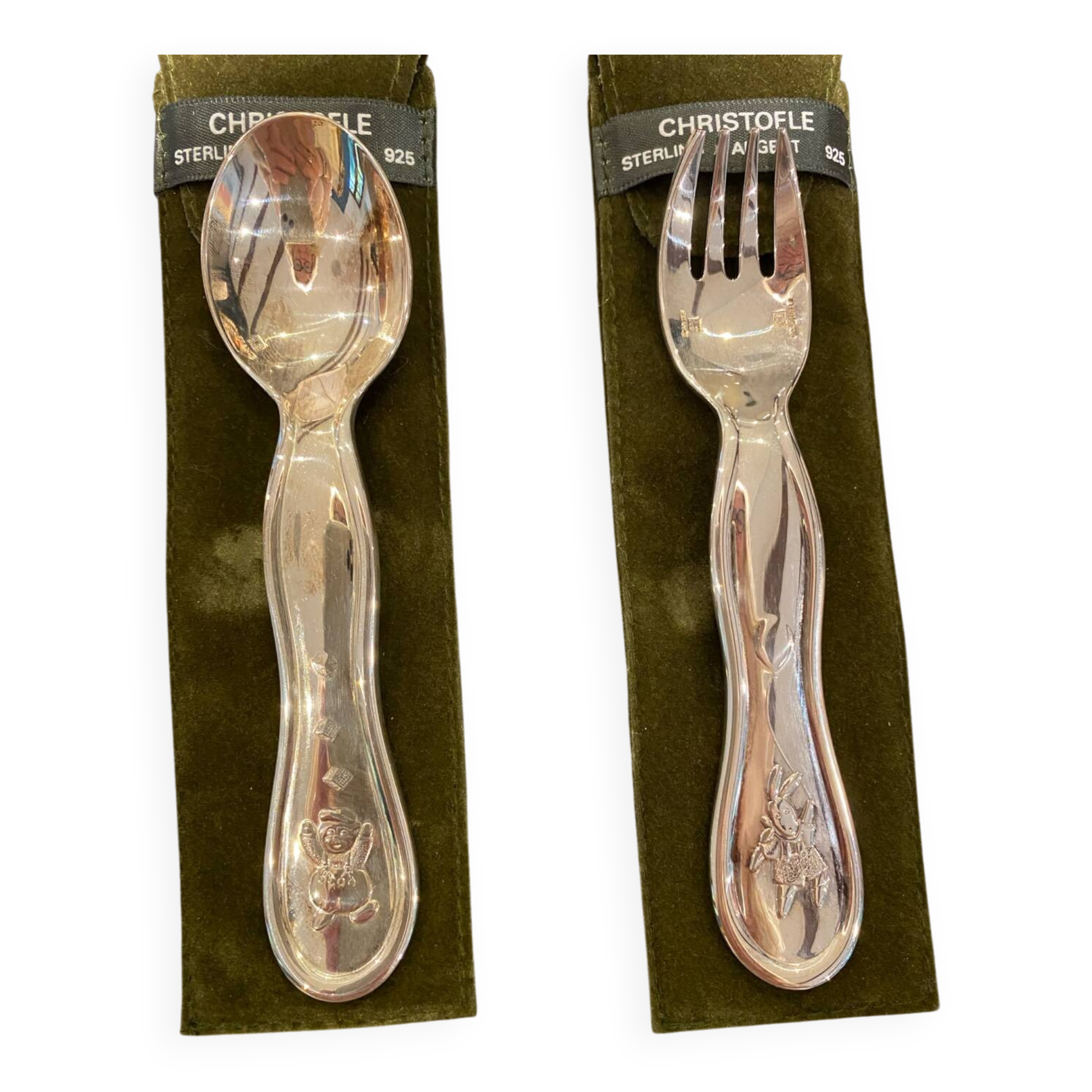 Christofle Baby Gift Set in Solid Sterling Silver 925 - Spoon and Fork