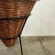 Vintage Rattan Point Basket / Plant Furniture, Netherlands 1960's