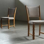 Set of six vintage Danish oak dining chairs, Henning Kjærnulf style, 1960s