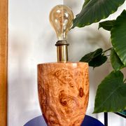 Lampe en céramique effet loupe de noyer inspiration italienne 1970