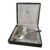 Set of 12 Art Deco Style Silver Metal Coffee Spoons